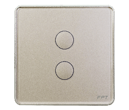 Công tắc cảm ứng 2 nút vuông Champagne Athena