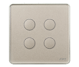 Công tắc cảm ứng 4 nút vuông Champagne Athena